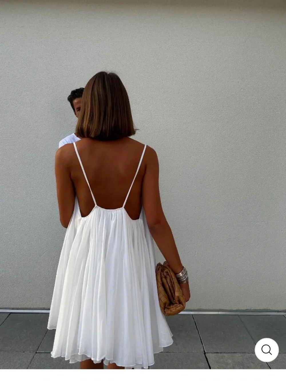 White Spaghetti-Strap Mini Dress - Picture 5 of 9